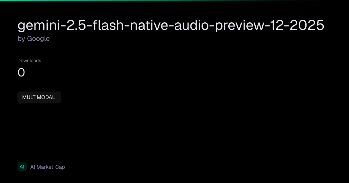 Gemini 2.5 Flash Native Audio Preview 12-2025 by Google | AI Market Cap